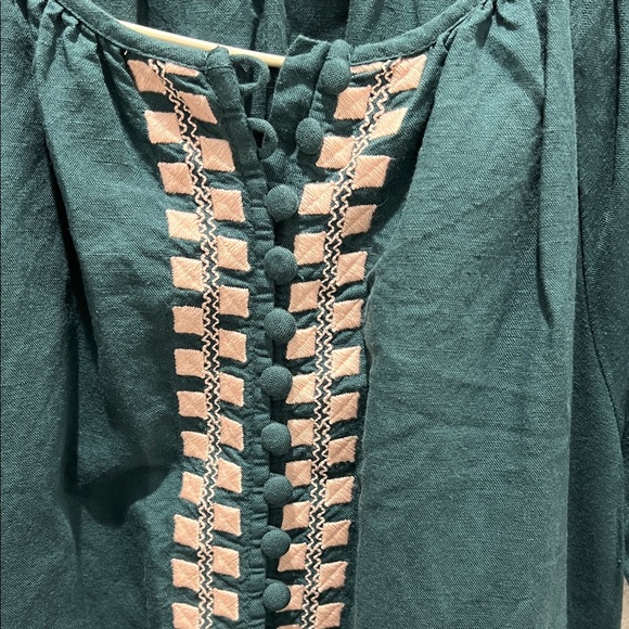 Madewell Embroidered Linen- Blend Flutter-Sleeve Mini Dress - Picture 5 of 11